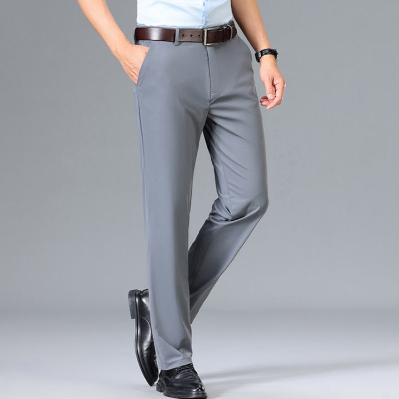 Men's Comfortable Wrinkle-Resistant Business Casual Pants - Black | SAVINTARI