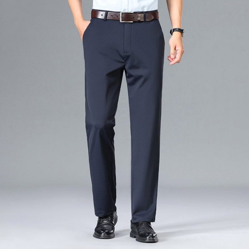 Men's Comfortable Wrinkle-Resistant Business Casual Pants - Black | SAVINTARI