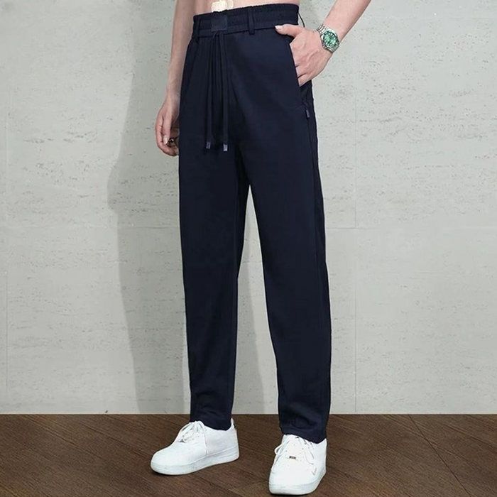 Men's Cool Comfort Casual Pants - Black | Smart Casual Trousers | SAVINTARI