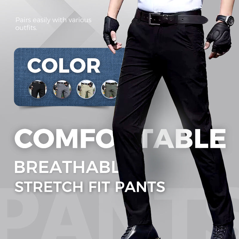 Men's Stretchy Breathable Straight-leg Tactical Trousers - Black | SAVINTARI