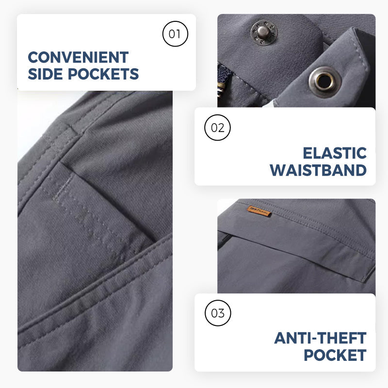 Men's Stretchy Breathable Straight-leg Tactical Trousers - Black | SAVINTARI