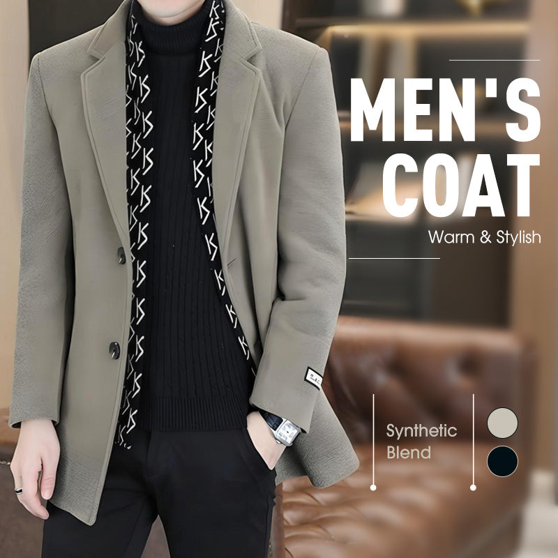 Men's Warm & Stylish Coat - Black | SAVINTARI