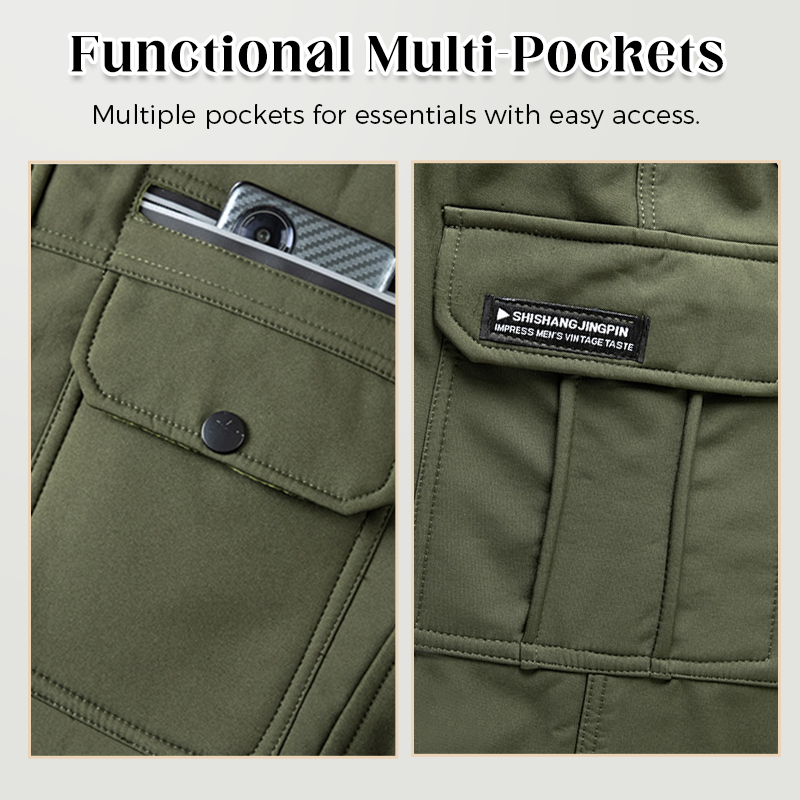 Men's Insulated Windproof Jacket & Pants Set - Black | SAVINTARI