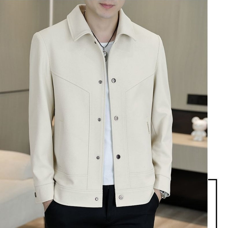 Men's Casual Button-Up Jacket（50 - Gray | SAVINTARI
