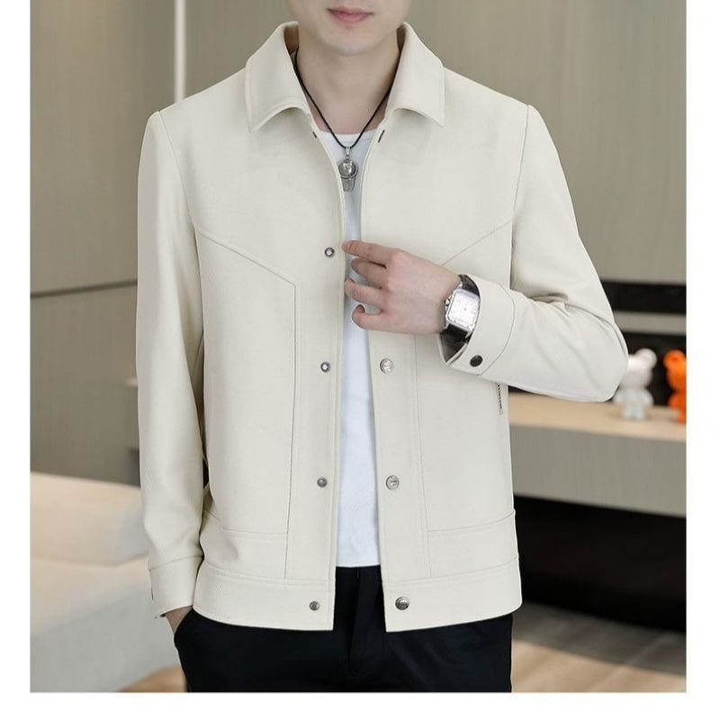 Men's Casual Button-Up Jacket（50 - Gray | SAVINTARI