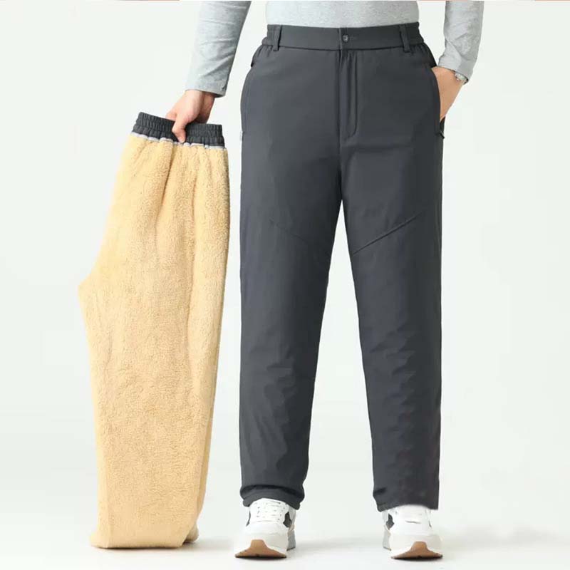 Men's Warm Pants with Zipper Pockets（50 - Black | SAVINTARI