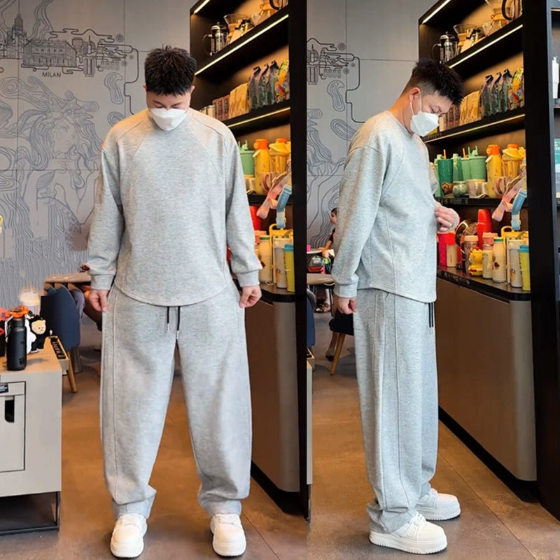 Men's Casual Fashion Warm 2-Piece Set （50 - Dark Gray | SAVINTARI