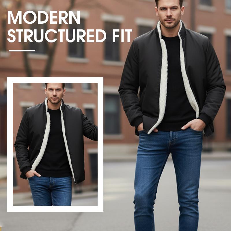 Men's Casual Windproof Thermal Jacket - Black | SAVINTARI