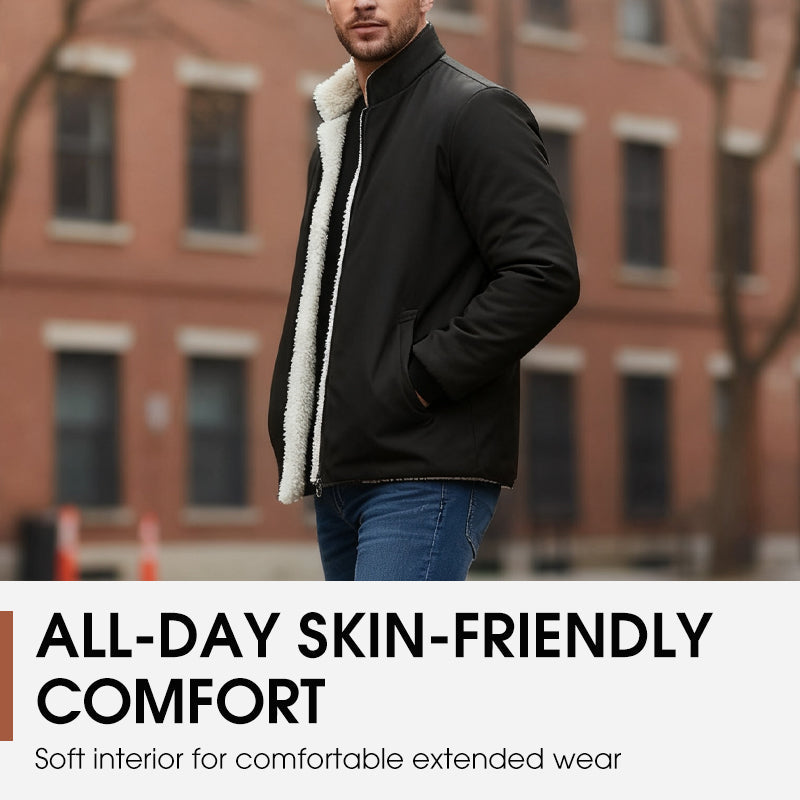 Men's Casual Windproof Thermal Jacket - Black | SAVINTARI