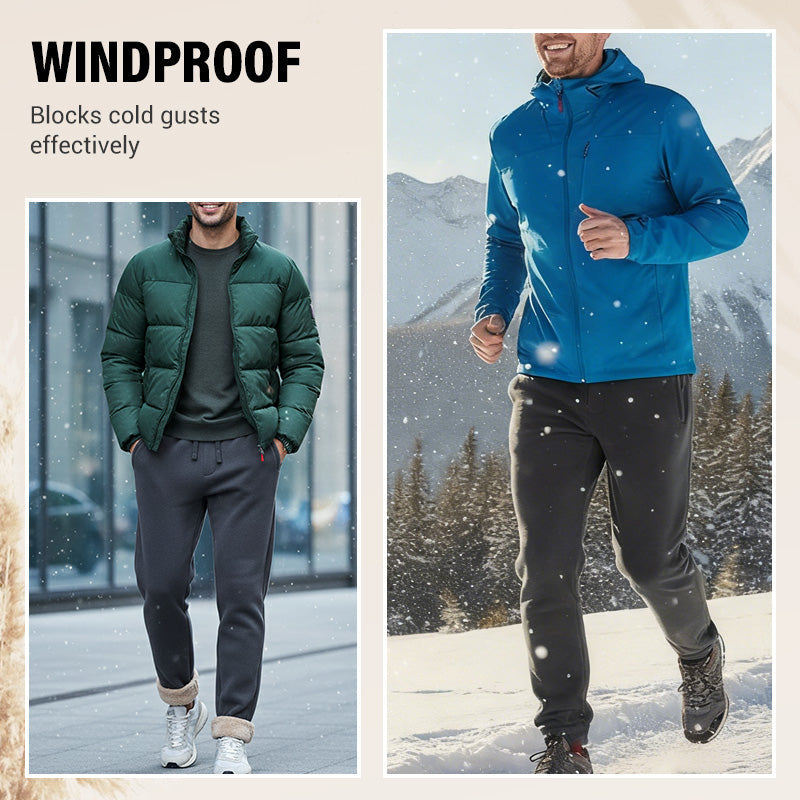 Men's Casual Winter Warm Pants - Black | SAVINTARI