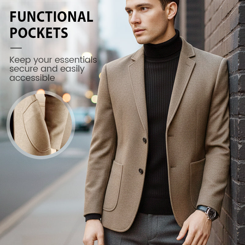 Men's Slim-Fit Casual Blazer Jacket - Gray | SAVINTARI