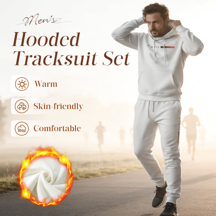 Men's Hooded Tracksuit Set - White | Men's Seasonal Edit | SAVINTARI