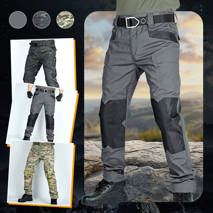 Men's Military-Style Tactical Combat Pants - Grey | Smart Casual Trousers | SAVINTARI