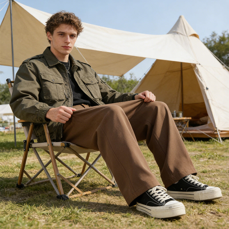 Men's New for 2026 Comfy Straight-Leg Pants Everyday Essential 【First Drop】 - Brown | SAVINTARI