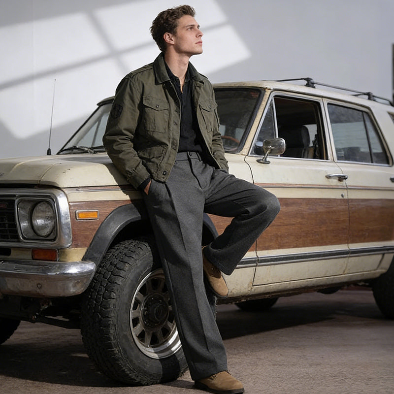 Men's New for 2026 Comfy Straight-Leg Pants Everyday Essential 【First Drop】 - Brown | SAVINTARI