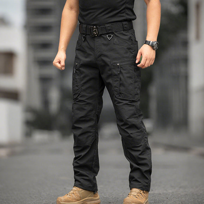 Men's Durable Cargo Pants with Multi-Pockets - Gray-Green | Smart Casual Trousers | SAVINTARI