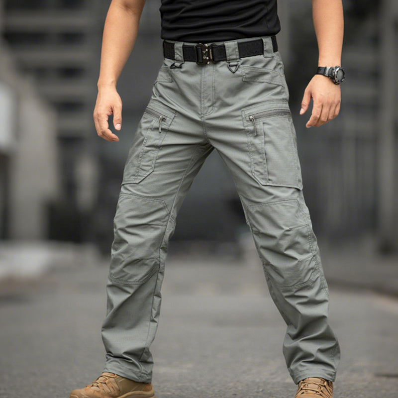 Men's Durable Cargo Pants with Multi-Pockets - Gray-Green | SAVINTARI