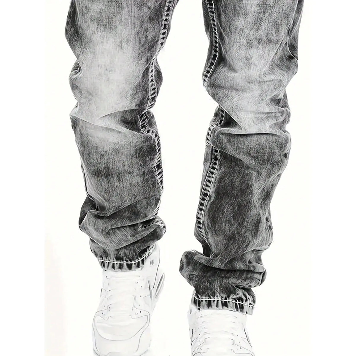 Men's Fashion Creative Stretch Denim Jeans,Minimalist Style Suitable For - Gray | SAVINTARI