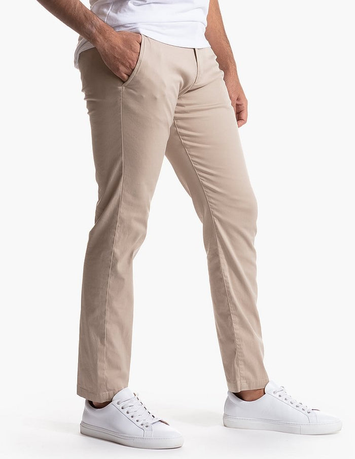 Men's Casual Stretch Khakis - Driftwood Khaki | Men's Seasonal Edit | SAVINTARI