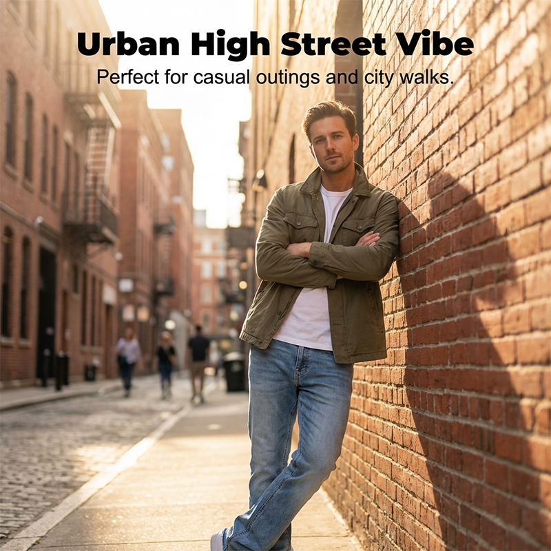 Men's Streetwear Style Flare Jeans - Blue | SAVINTARI