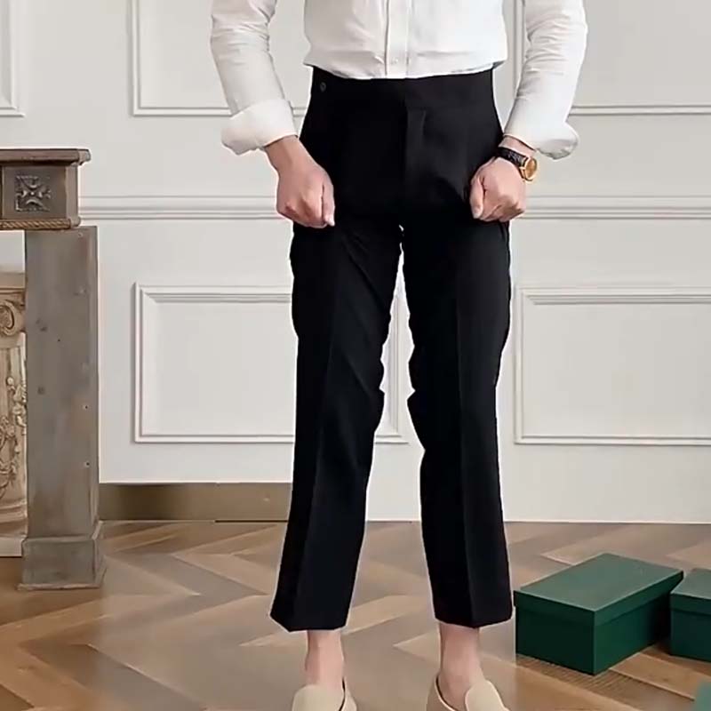 Men's Casual Straight Leg Pants - Apricot | SAVINTARI