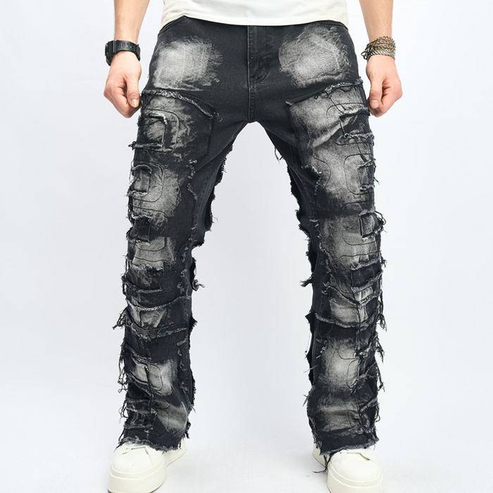 Men's Hip Hop Relaxed-Fit Jeans - Black | Everyday Denim | SAVINTARI