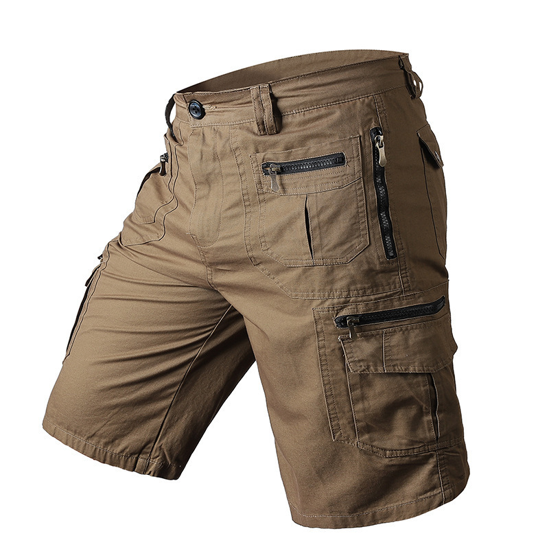 Men's Casual Cargo Shorts with Multiple Pockets - Black | SAVINTARI
