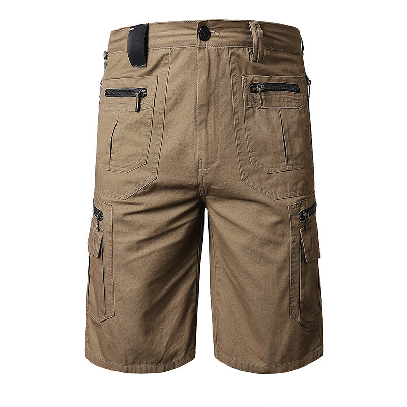 Men's Casual Cargo Shorts with Multiple Pockets - Black | SAVINTARI