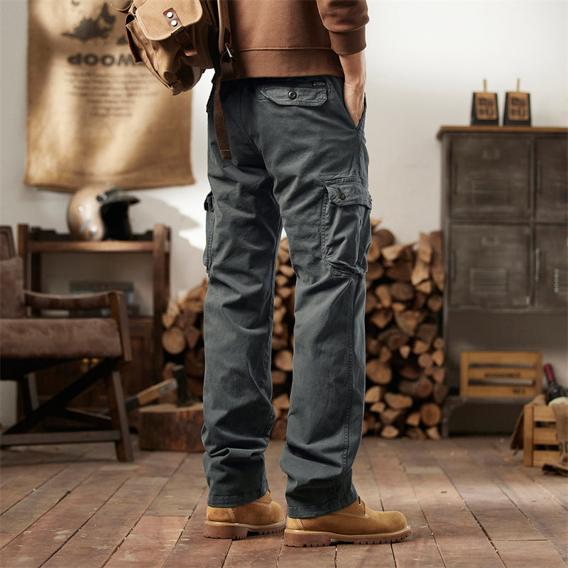 Men's Cotton Cargo Tactical Pants - Camel | SAVINTARI