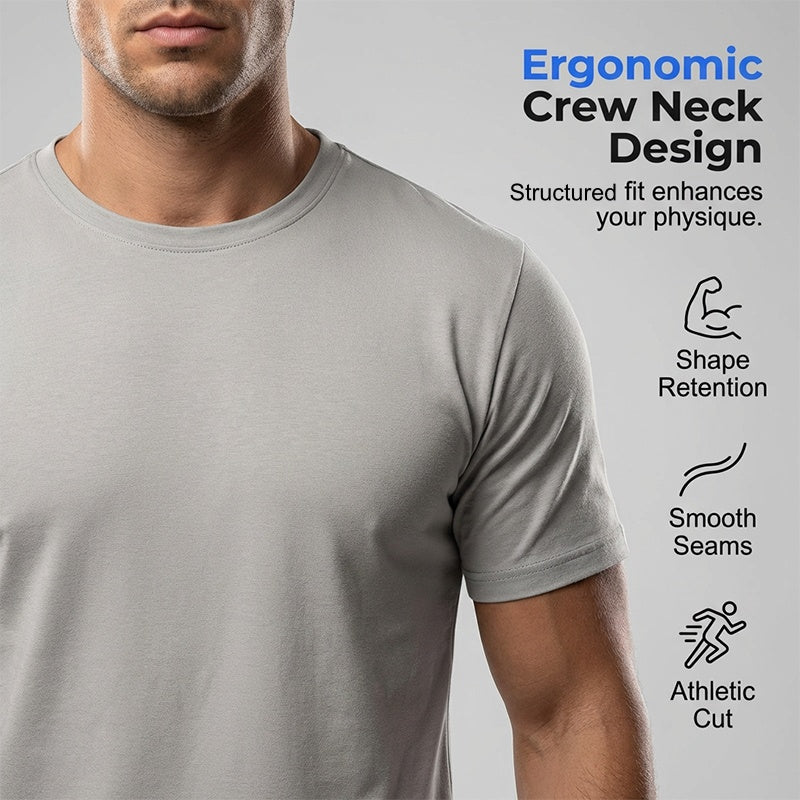Men's Athletic T-Shirt & Shorts 2-Piece Set The Ultimate Fitness Set ️‍ ️ - Light Gray | SAVINTARI