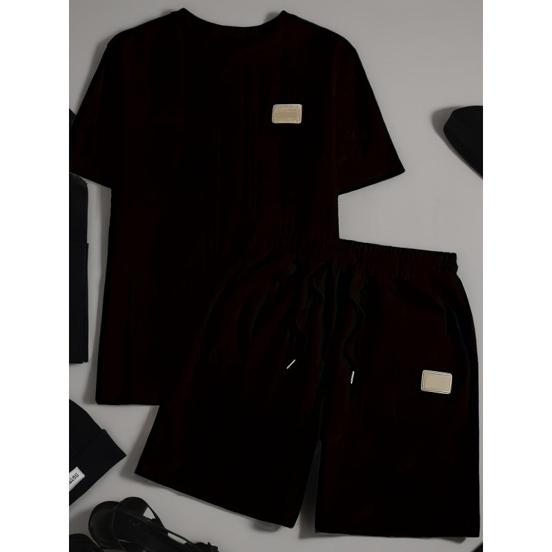 Men's Casual Solid-Color Two-Piece Loungewear Set - White | SAVINTARI