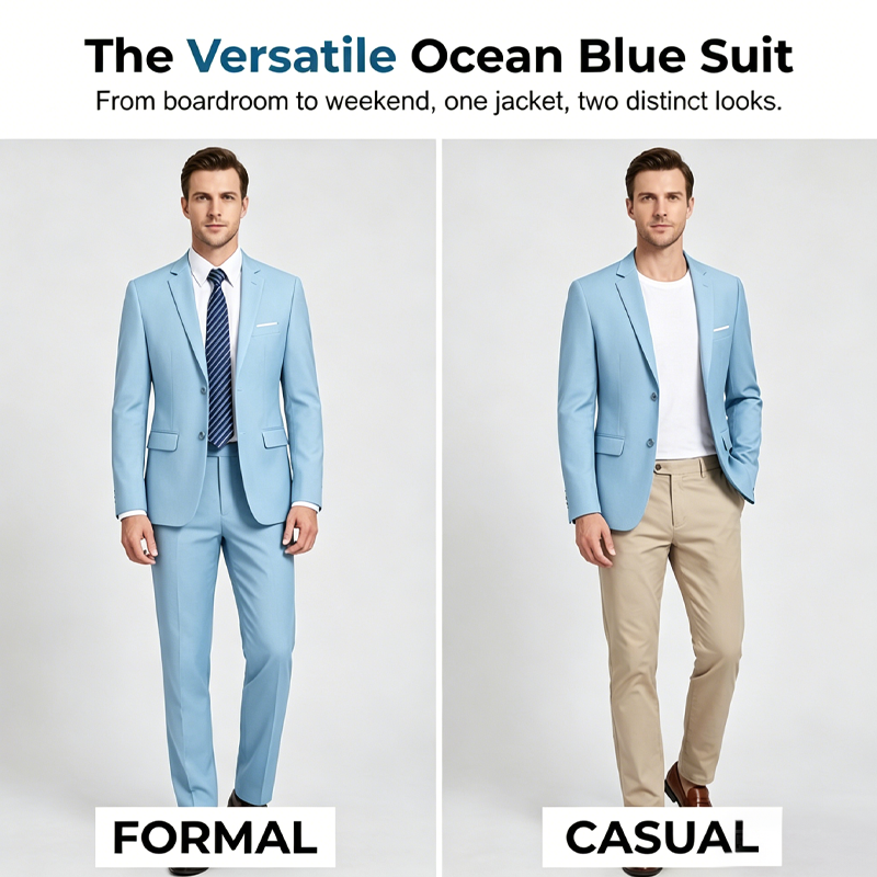 Men's 2-Piece Modern Fit Business Suit Set - White | SAVINTARI