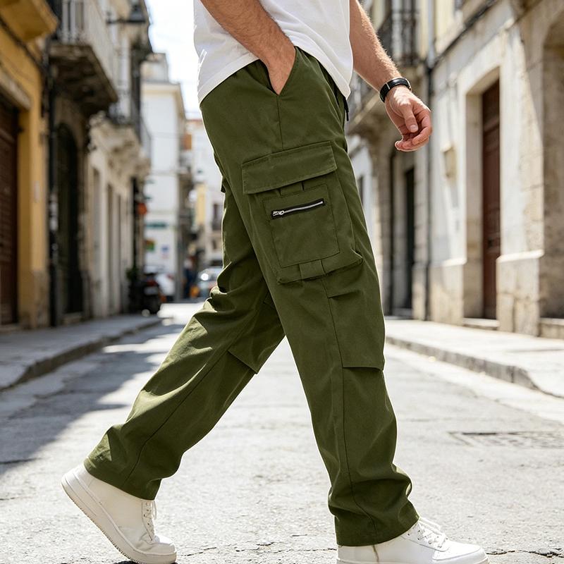 Men's Multi-Pocket Tactical Cargo Pants - Black | SAVINTARI