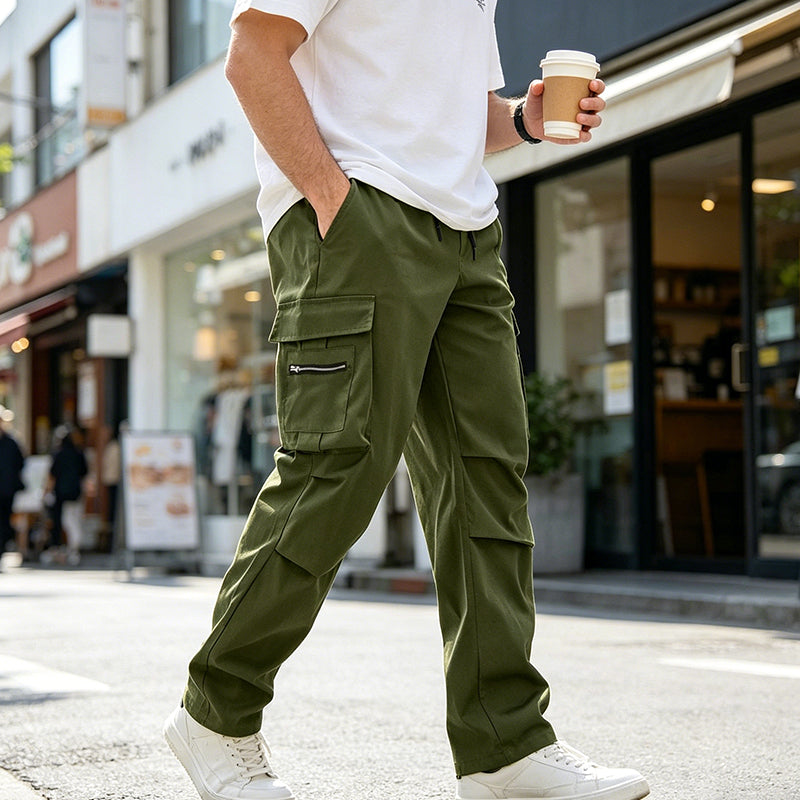 Men's Multi-Pocket Tactical Cargo Pants - Black | SAVINTARI