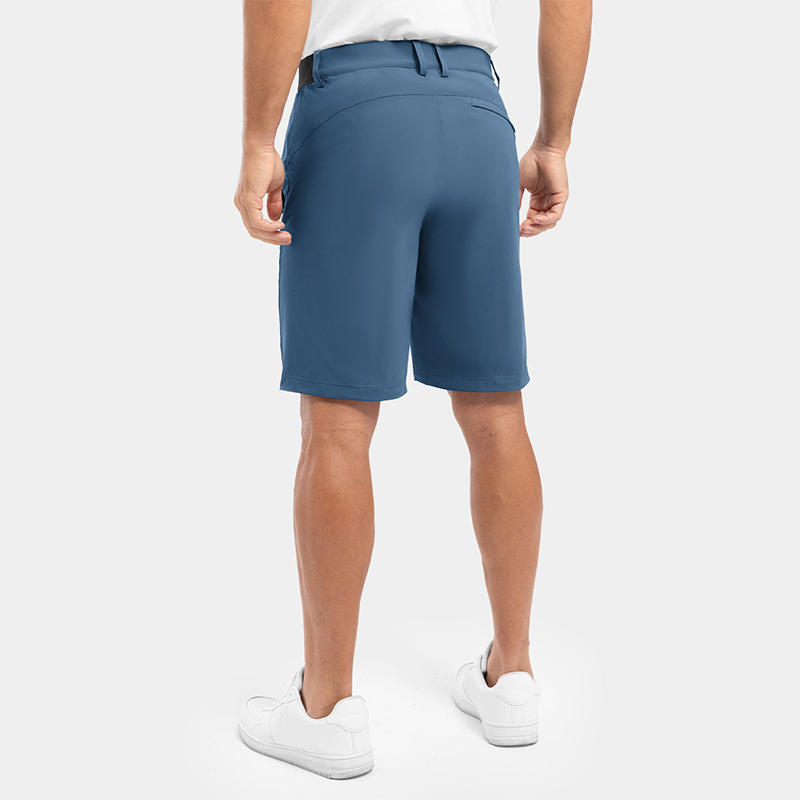 Men's Selling fast! Solid Color Flat Front Shorts - Black | SAVINTARI