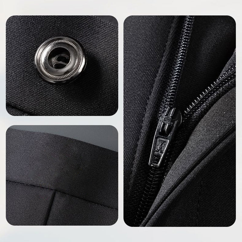 Men's Straight-Leg Business Trousers - Black | SAVINTARI