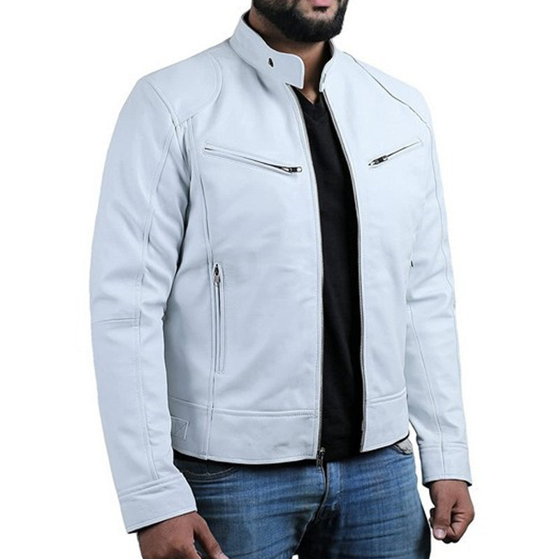 Men's Trendy Zip-Up Stand Collar Jacket - khaki | SAVINTARI