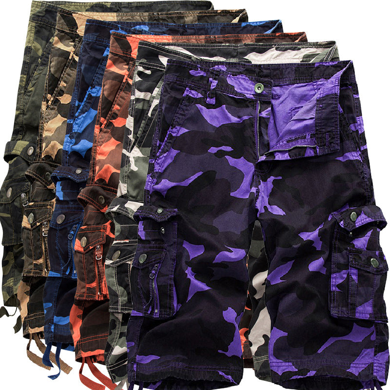 Men's Outdoor Camo Cargo Shorts - Purple | SAVINTARI