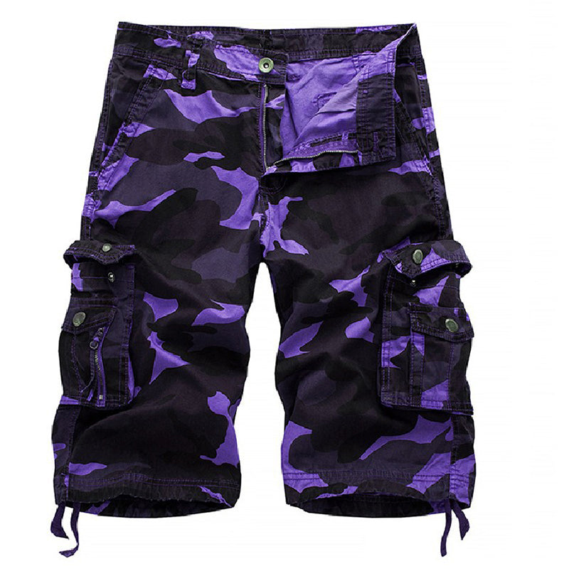 Men's Outdoor Camo Cargo Shorts - Purple | SAVINTARI