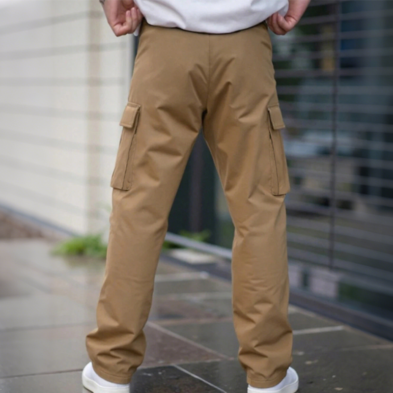 Men's Classic Multi-Pocket Cargo Pants for Men - Khaki | SAVINTARI