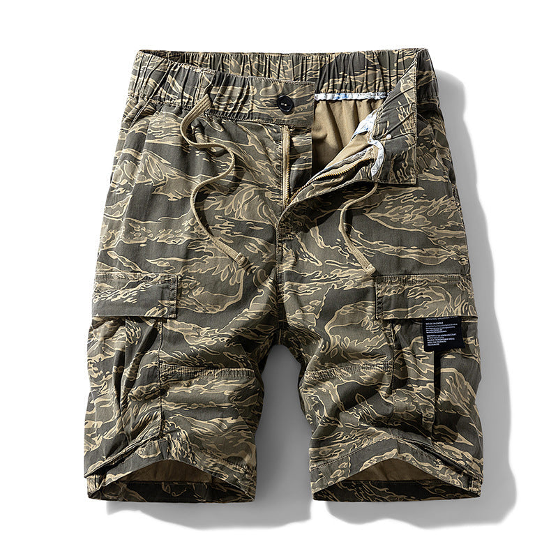 Men's Trendy Camouflage Cargo Shorts - Khaki | SAVINTARI