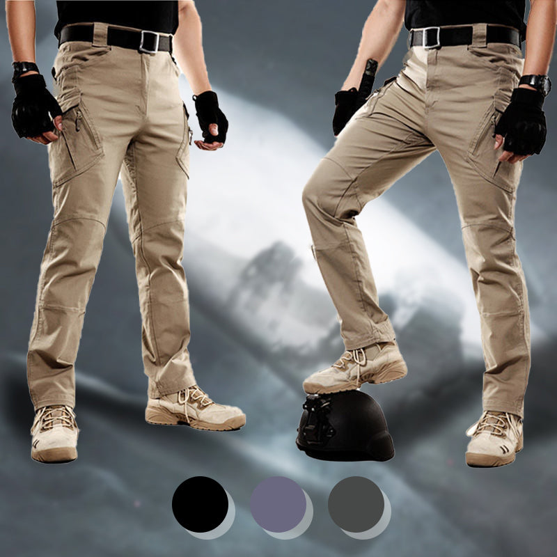 Men's Waterproof Abrasion-Resistant Multi-Pocket Tactical Pants - Khaki | SAVINTARI