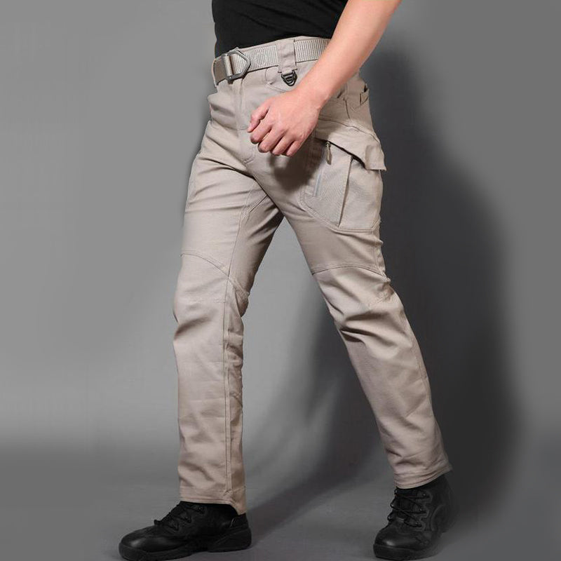 Men's Waterproof Abrasion-Resistant Multi-Pocket Tactical Pants - Khaki | SAVINTARI