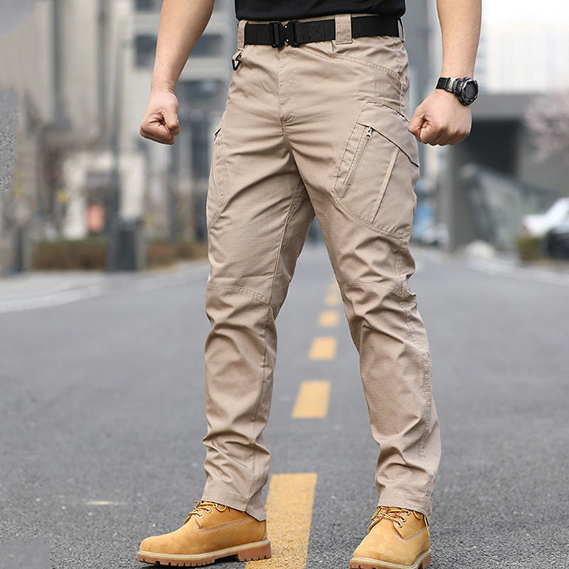 Men's Waterproof Abrasion-Resistant Multi-Pocket Tactical Pants - Khaki | SAVINTARI